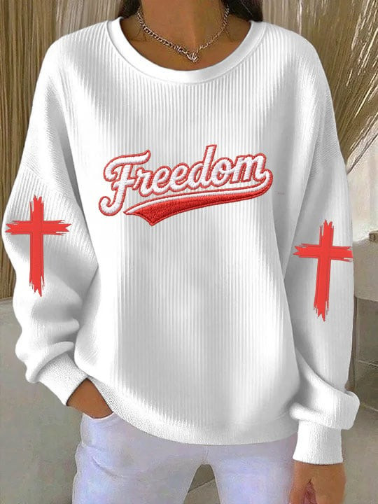 White Freedom Sweatshirt RIP Charlie Kirk Merch Sweatshirt Gifts For Charlie Kirk Memorial