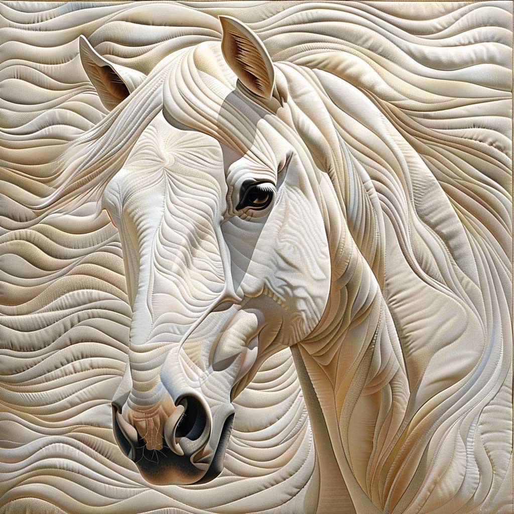 White Horse Lovers Quilt Blanket Christmas Blanket Best Gifts For Horse Lovers