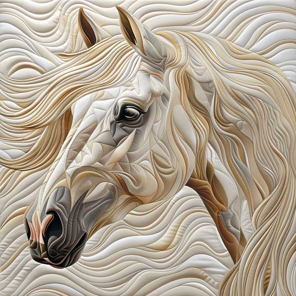 White Horse Lovers Quilt Blanket Christmas Blanket Gifts For Horse Racing Fans