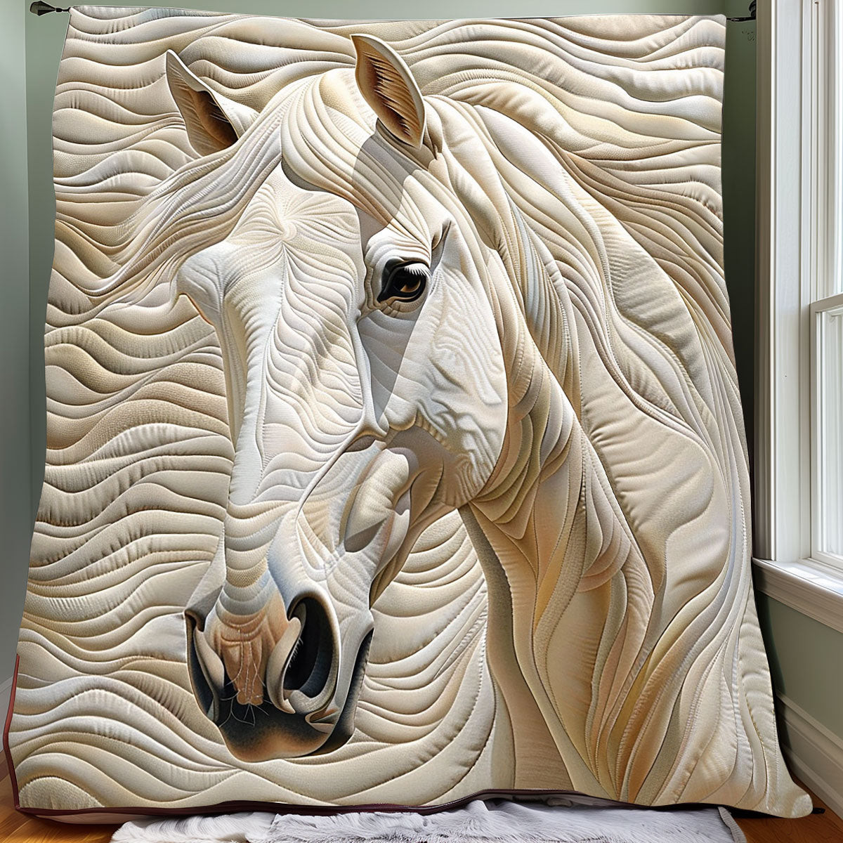 White Horse Lovers Quilt Blanket Throws And Blankets Mother's Day Gifts For Daughter In Law
