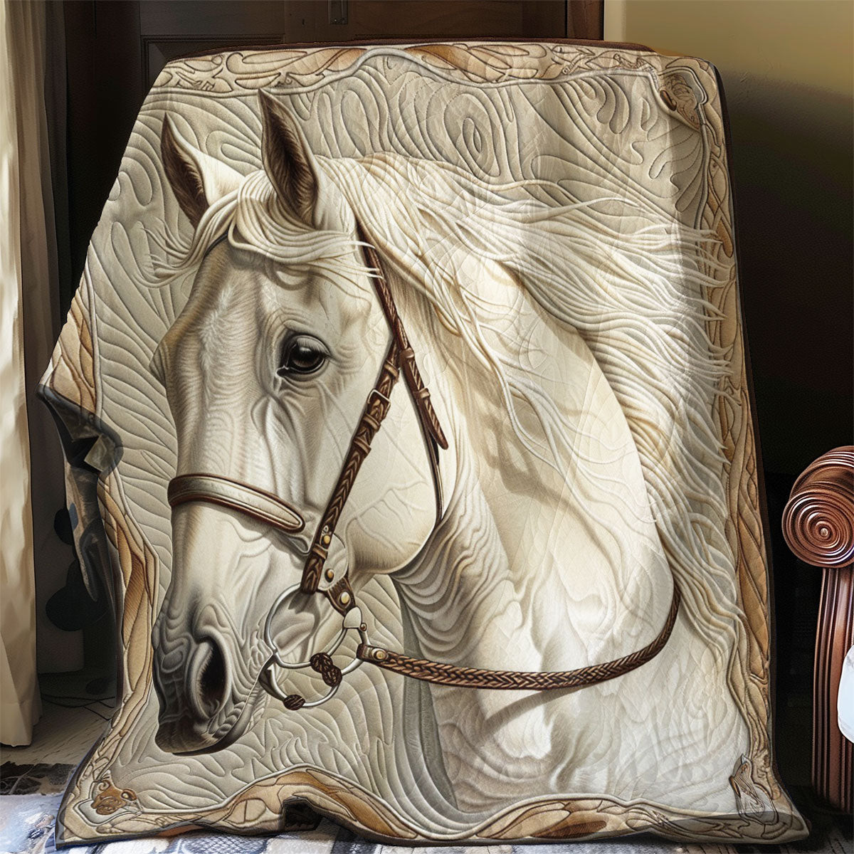 White Horse Quilt Blanket Luxury Throw Blankets Retirement Gift Ideas For Men