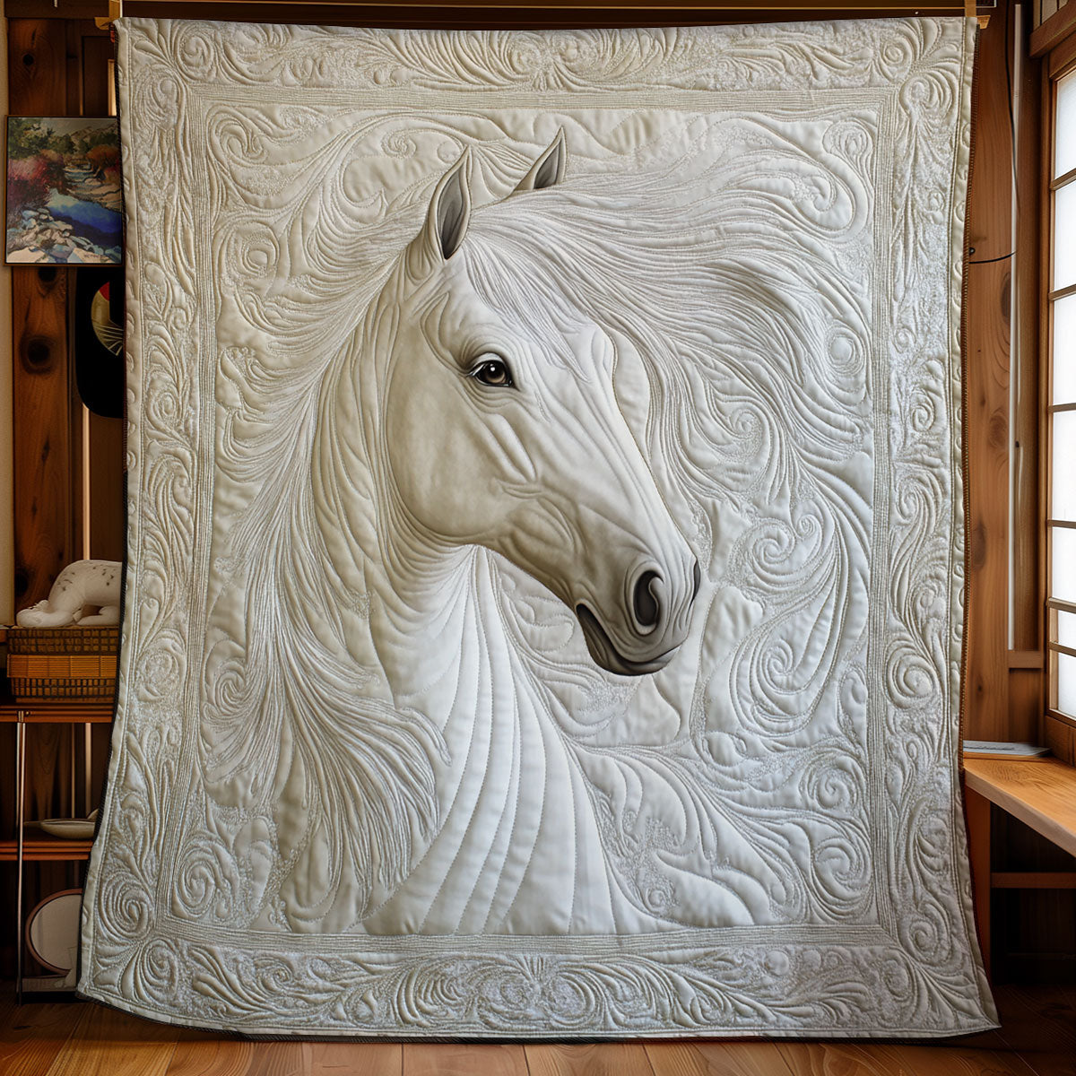 White Horse Quilt Blanket Throws For Couch Good Xmas Gifts For Her