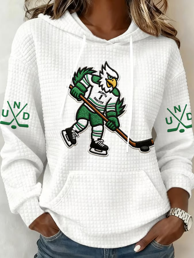 White North Dakota Ice Hockey Hoodie Game Day Hoodie Cool Gifts For Hockey Fans
