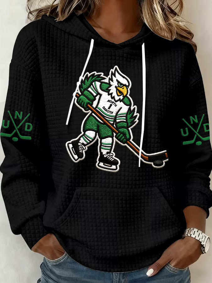 White North Dakota Ice Hockey Hoodie Game Day Hoodie Cool Gifts For Hockey Fans