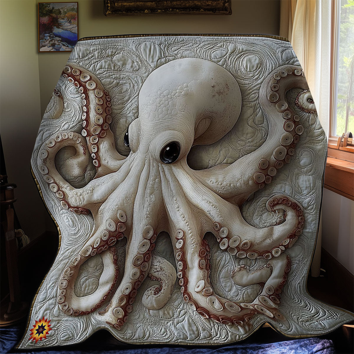 White Octopus Quilt Blanket Christmas Throw Blanket Meaningful Gifts For Family