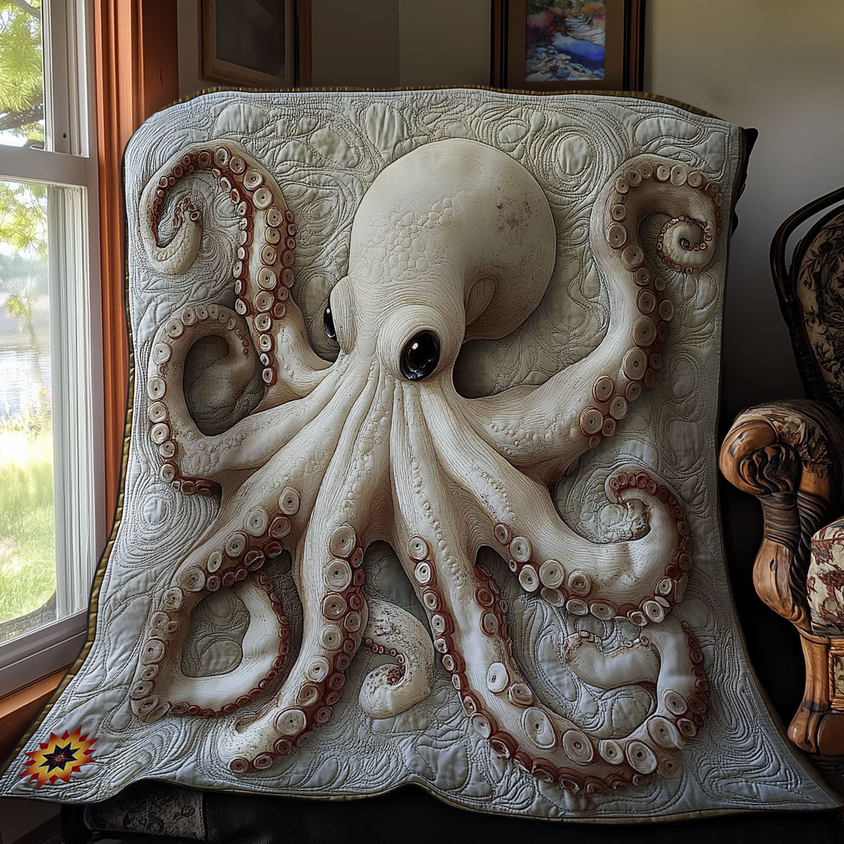 White Octopus Quilt Blanket Christmas Throw Blanket Meaningful Gifts For Family
