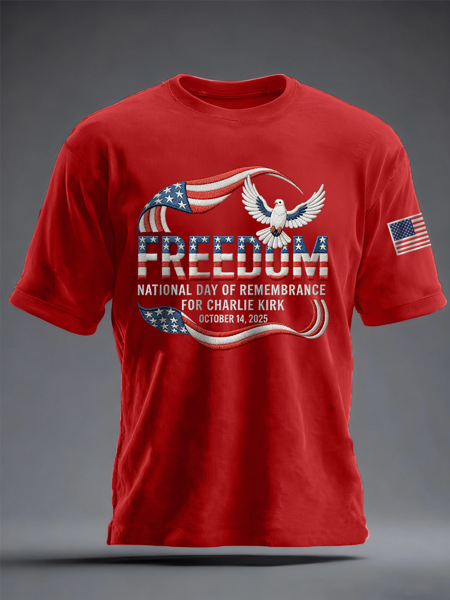 White Pigeon Charlie Kirk Freedom T-Shirt National Day Of Remembrance For Charlie Kirk Apparel