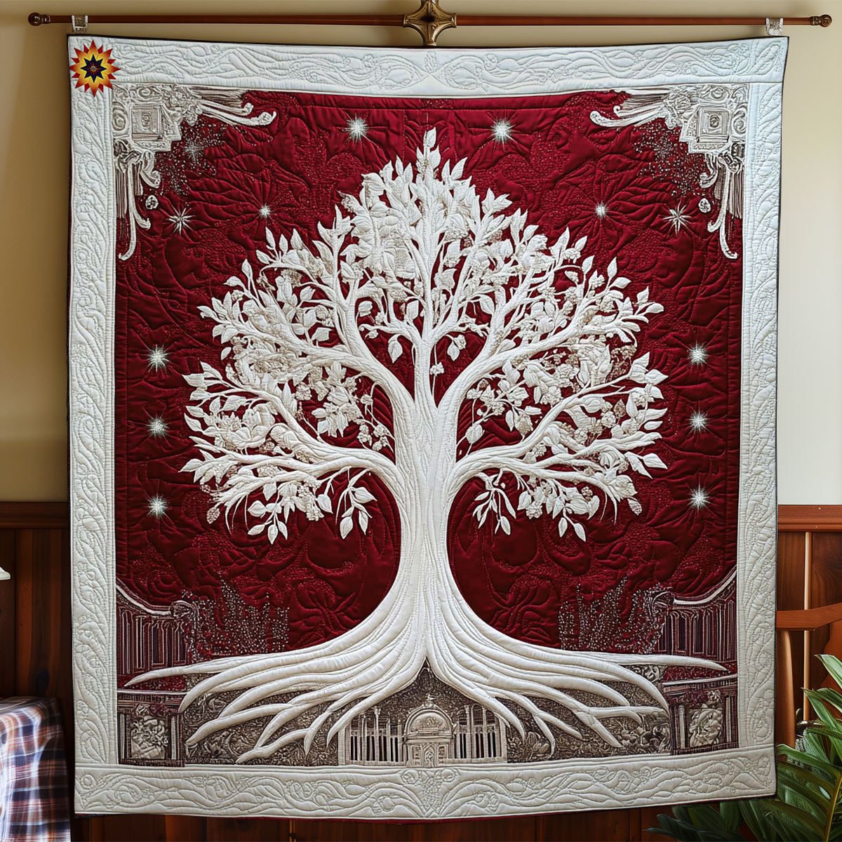 White Tree Of Life Quilt Blanket Throw Blankets For Couch Funny Christmas Gifts