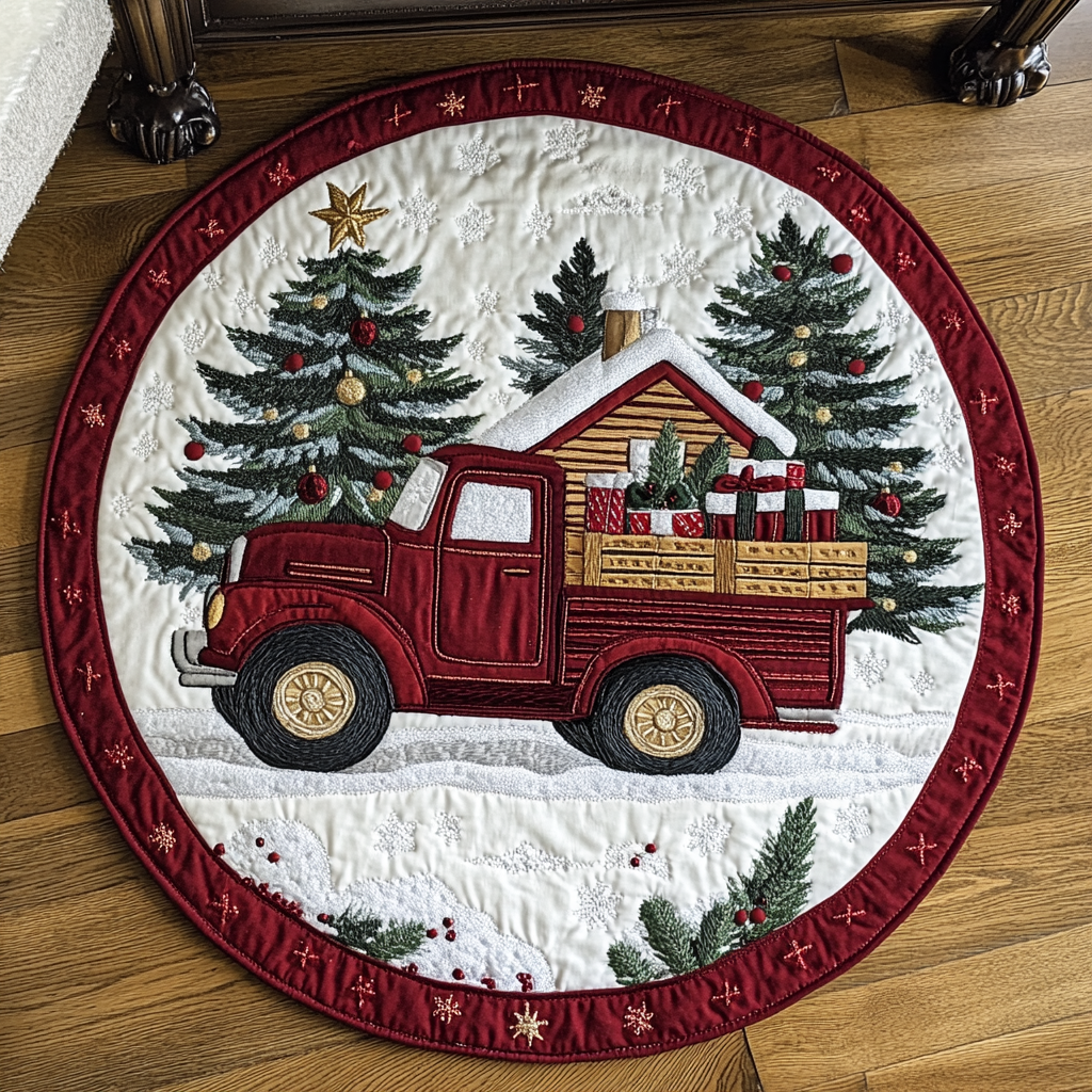 White Winter Quilted Round Mat Front Door Entryway Ideas Christmas Gifts For A Rancher