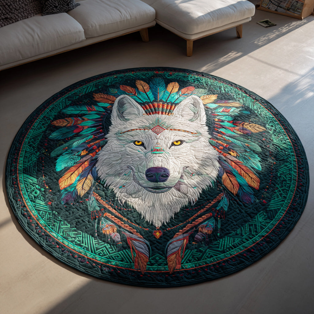 White Wolf Quilted Round Mat Front Entryway Ideas Christmas Present Ideas For Farmers