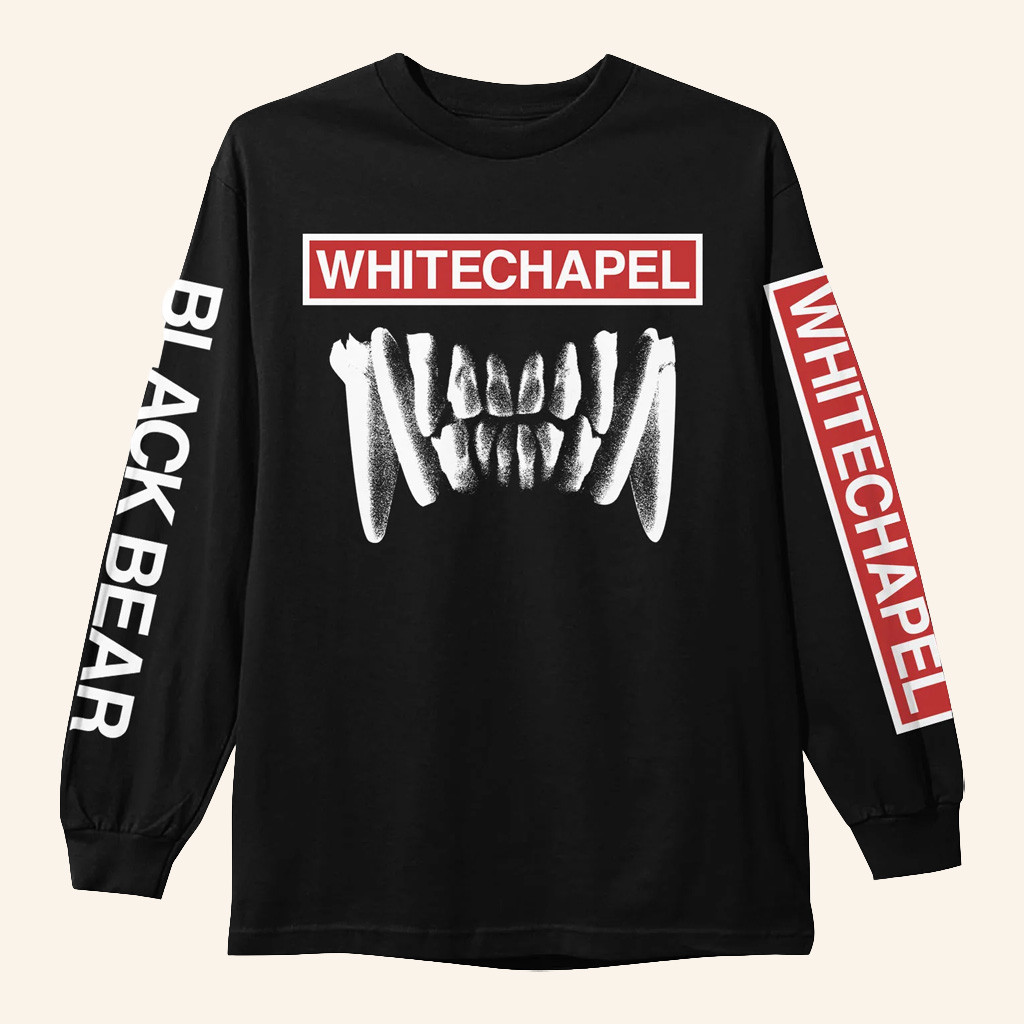 Whitechapel Merch Black Bear Black Long Sleeve T-Shirt Gifts For Dudes Whitechapel Merch Black Bear Black Long Sleeve T-Shirt Gifts For Dudes