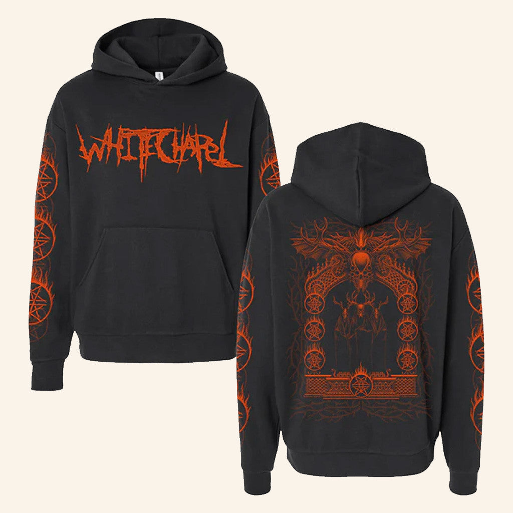 Whitechapel Merch Flaming Cult Black Hoodie Best Friends Gifts Whitechapel Merch Flaming Cult Black Hoodie Best Friends Gifts