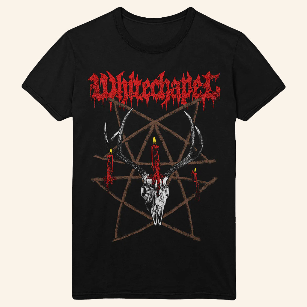 Whitechapel Merch Pentagram Candle Black T-Shirt Whitechapel Shirt Gifts For Father