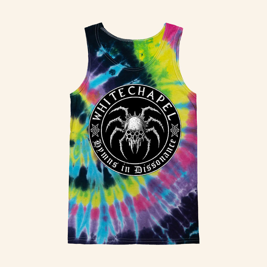 Whitechapel Merch Spider Skull Flashback Tie-Dye Tank Top Gifts For Dudes Whitechapel Merch Spider Skull Flashback Tie-Dye Tank Top Gifts For Dudes