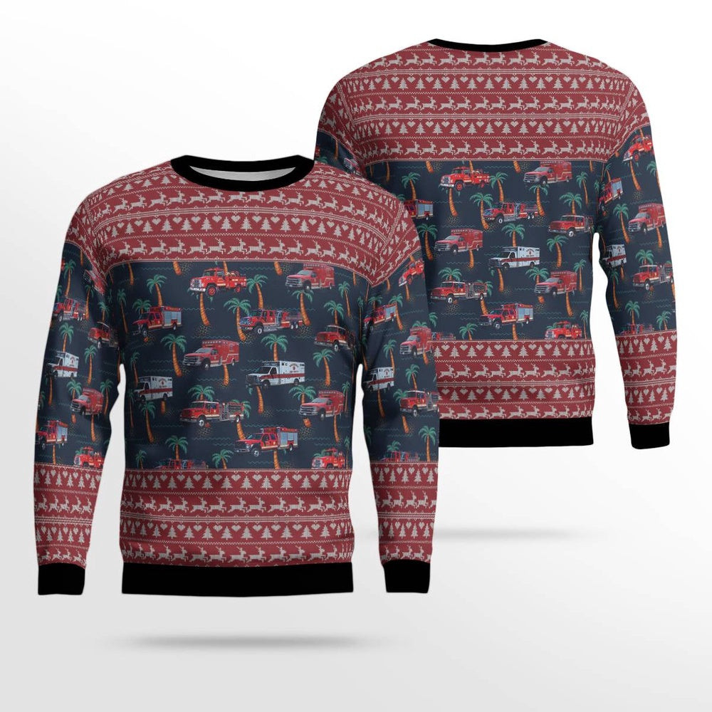 Whitefield New Hampshire Whitefield Fire Rescue Christmas AOP Ugly Sweater Gift For Christmas