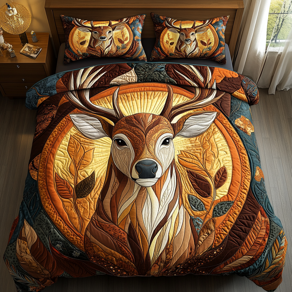 Whitetail Dream Quilted Bedding Set Best Bedding Gift for Holiday Season 2025