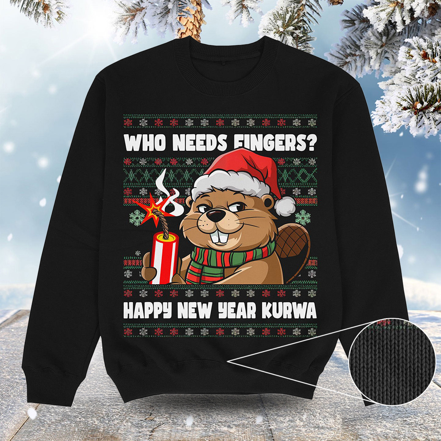 Who Needs Fingers Christmas Ugly Sweater Funny Xmas Apparel Gifts For Teenage Brother