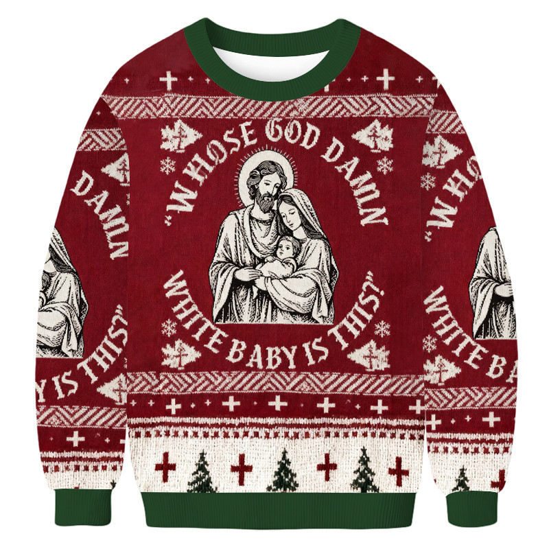 Whose God Damn White Baby Is This Christmas Ugly Sweater Holiday Clothing Christmas Xmas Gifts