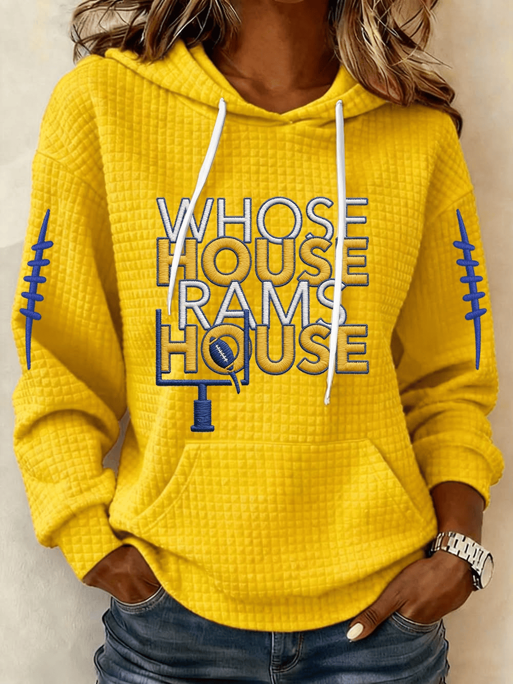Whose House Rams House Hoodie Los Angeles Football Super Bowl Merch Gifts For Game Day