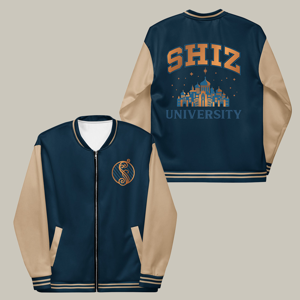 Wicked Shiz University Bomber Jacket AMC Wicked Merch Gifts For Glinda Fans