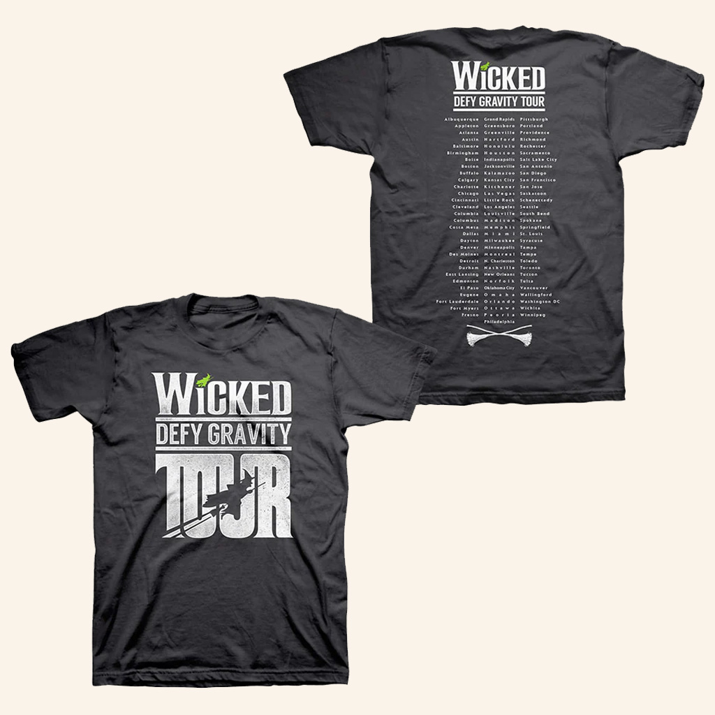 Wicked The Musical Merch Wicked Block Letter Tour T-Shirt Gift Ideas For Fans