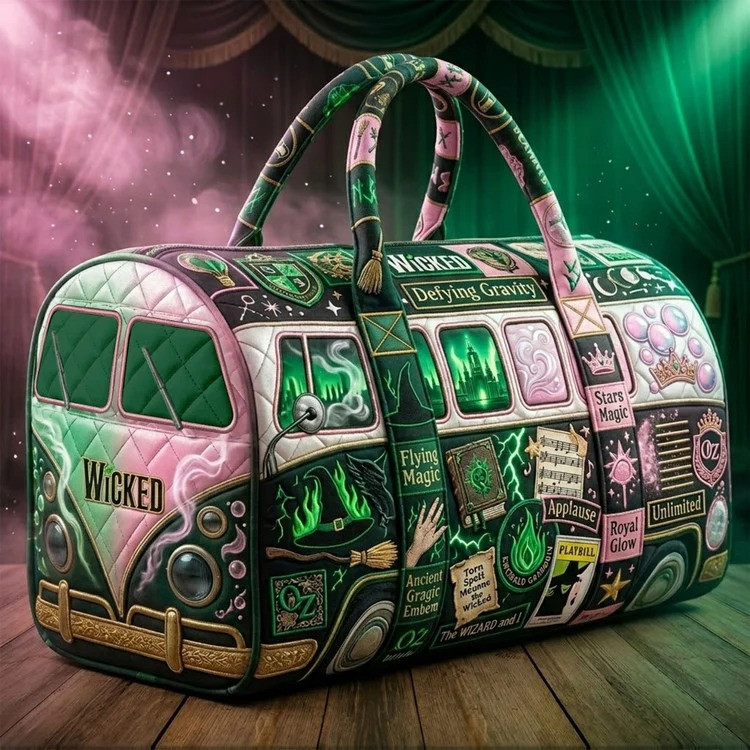 Wicked The Musical Quilted Duffle Bag Defying Gravity Emerald City Fan Gear Best Gift For Wicked Fans