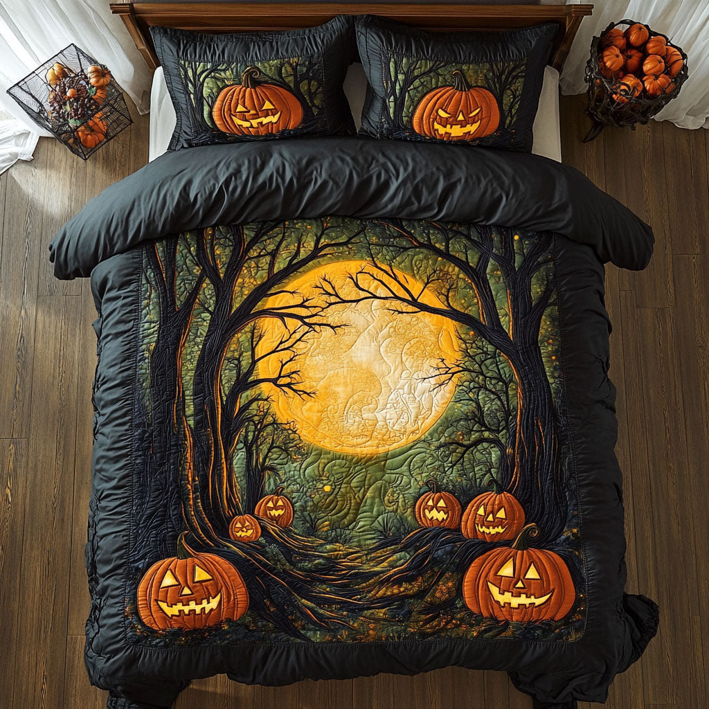 Wicked Woods Quilt Bedding Set Full Size Bed Set Spooky Halloween Gift for Adults