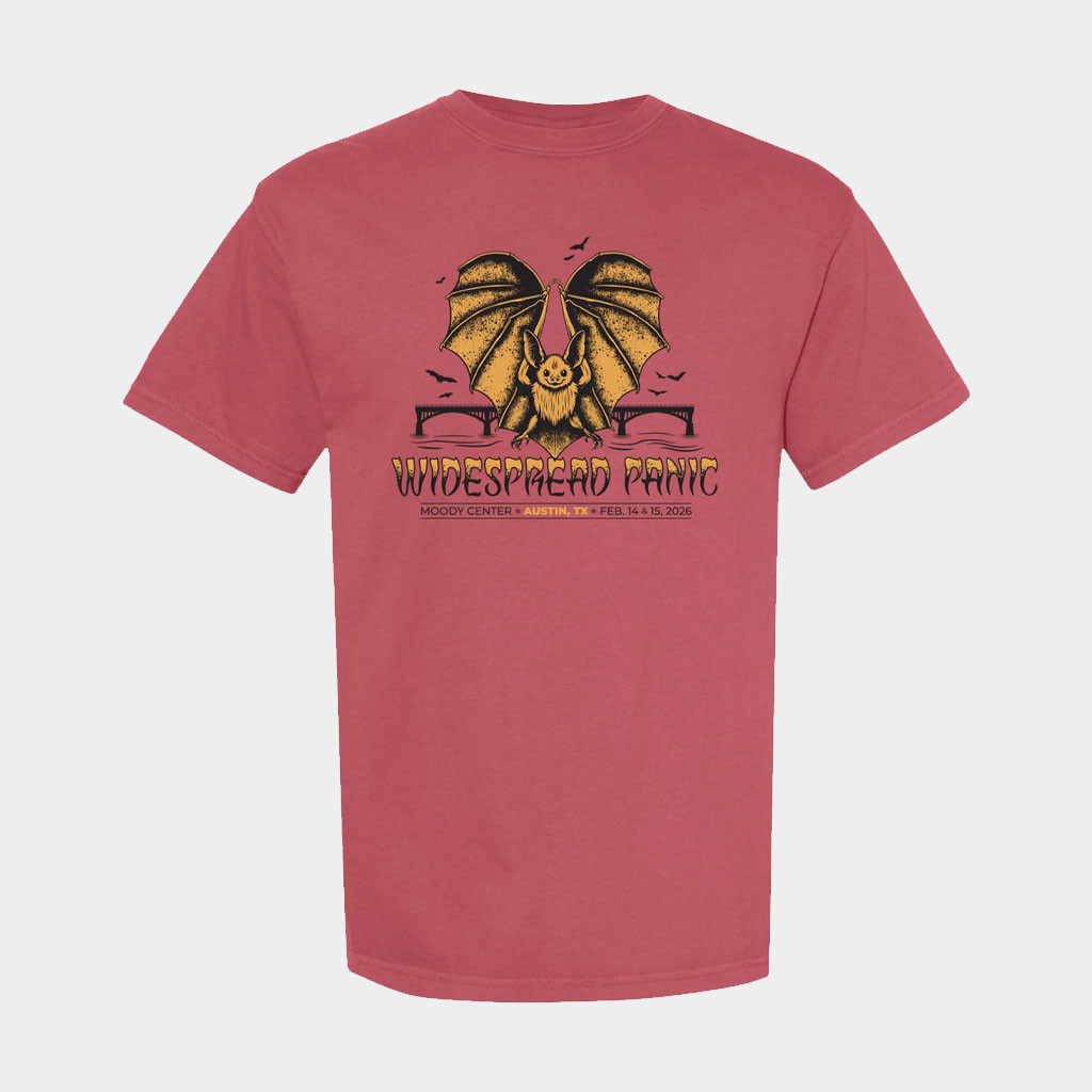 Widespread Panic Merch 2026 Austin TX Event T Bat T-Shirt Gifts For Rock Lovers