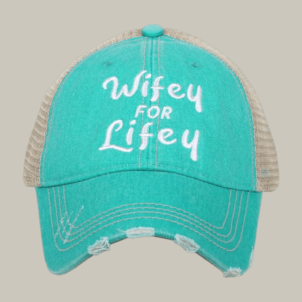 Wifey For Lifey Trucker Hat Trendy Katydid Brand Hat Funny Gift For Husband