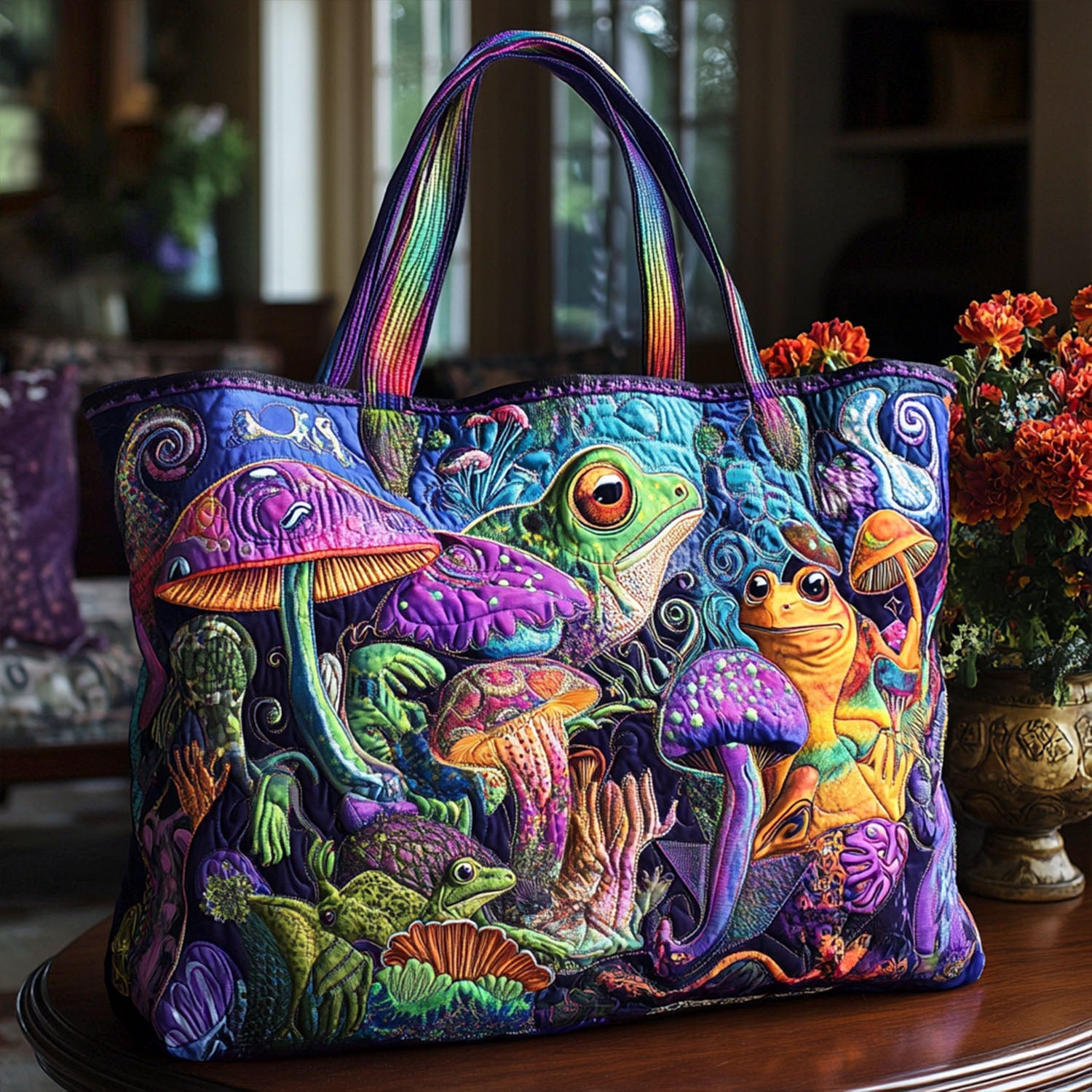 Wiggle in the Water Quilted Tote Bag Cute Frog Things To Buy