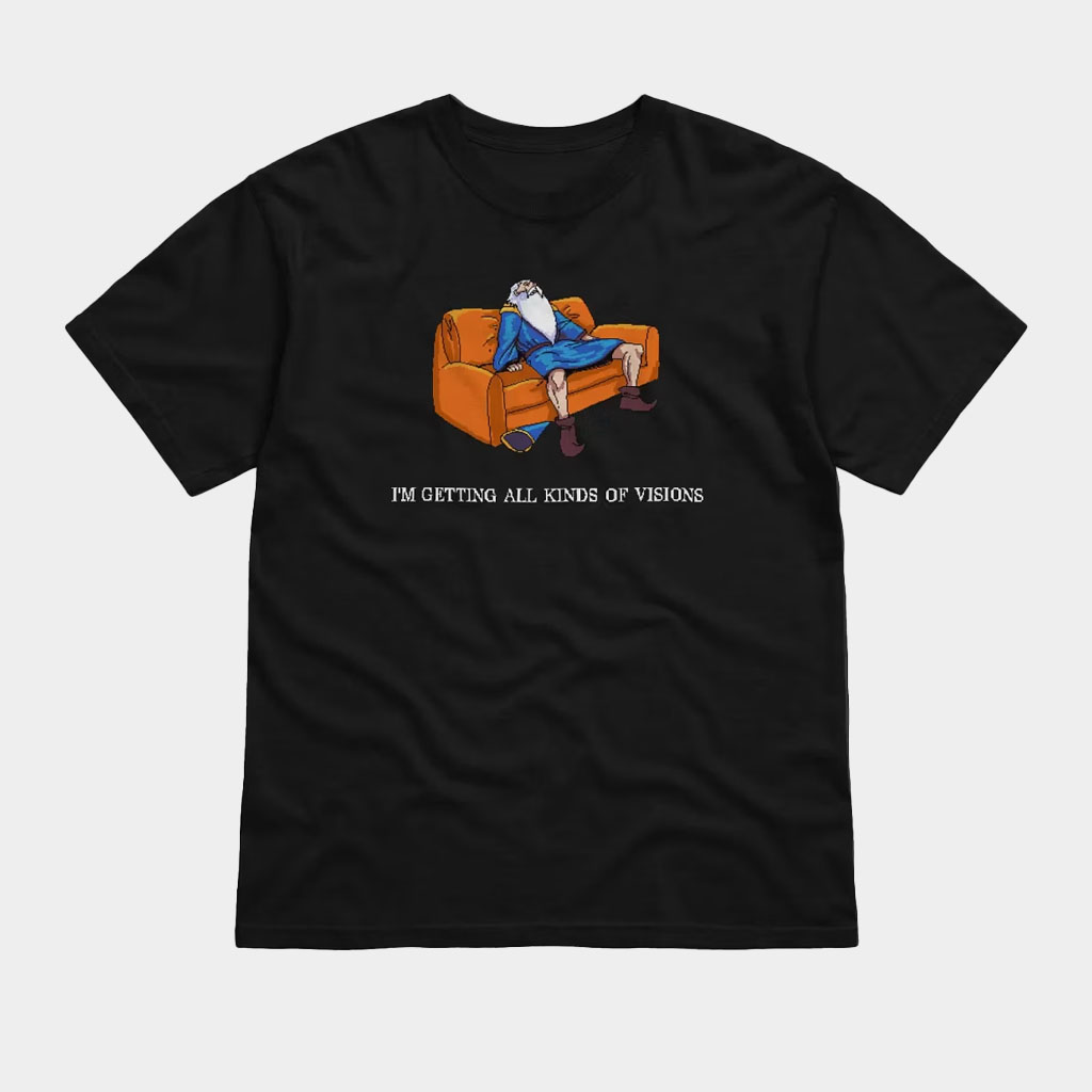 Wigglewood Merch Wizard's Gummy T-Shirt I'm Getting All Kinds Of Visions Shirt Gifts For Him-1