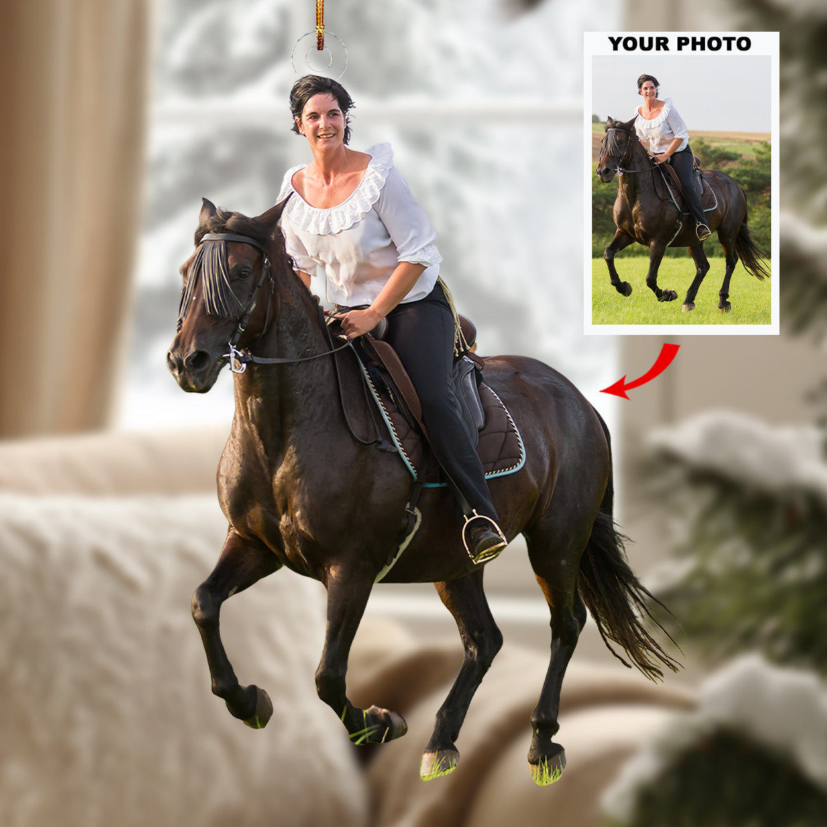 Wild And Free Personalized Photo Mica Ornament Christmas Gift For Equestrian Members