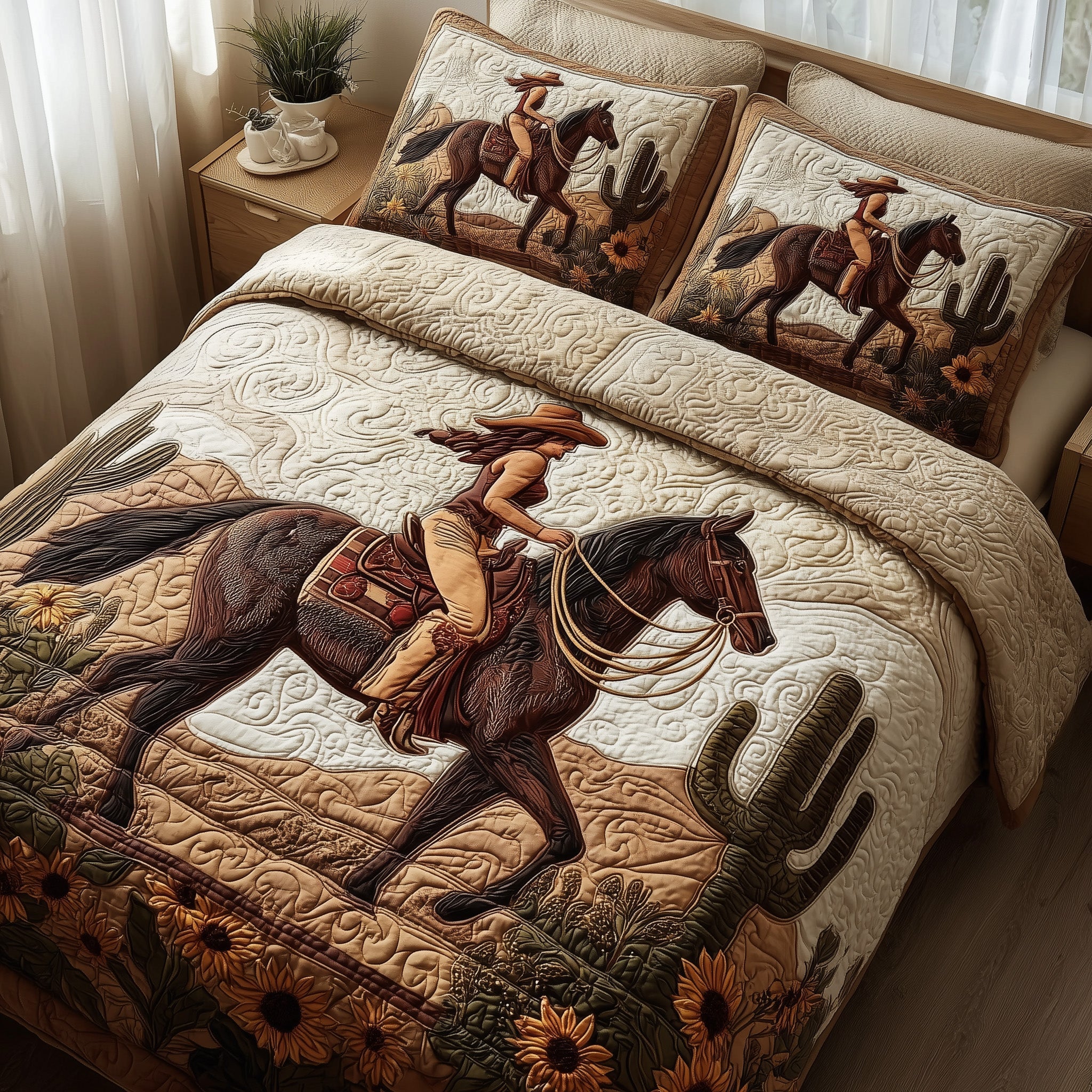 Wild And Free Quilted Bedding Set New Home Gift