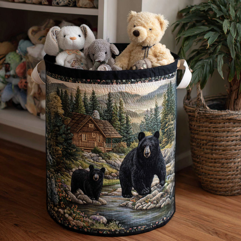 Wild Bear Quilted Laundry Basket Graduation Merch Gift