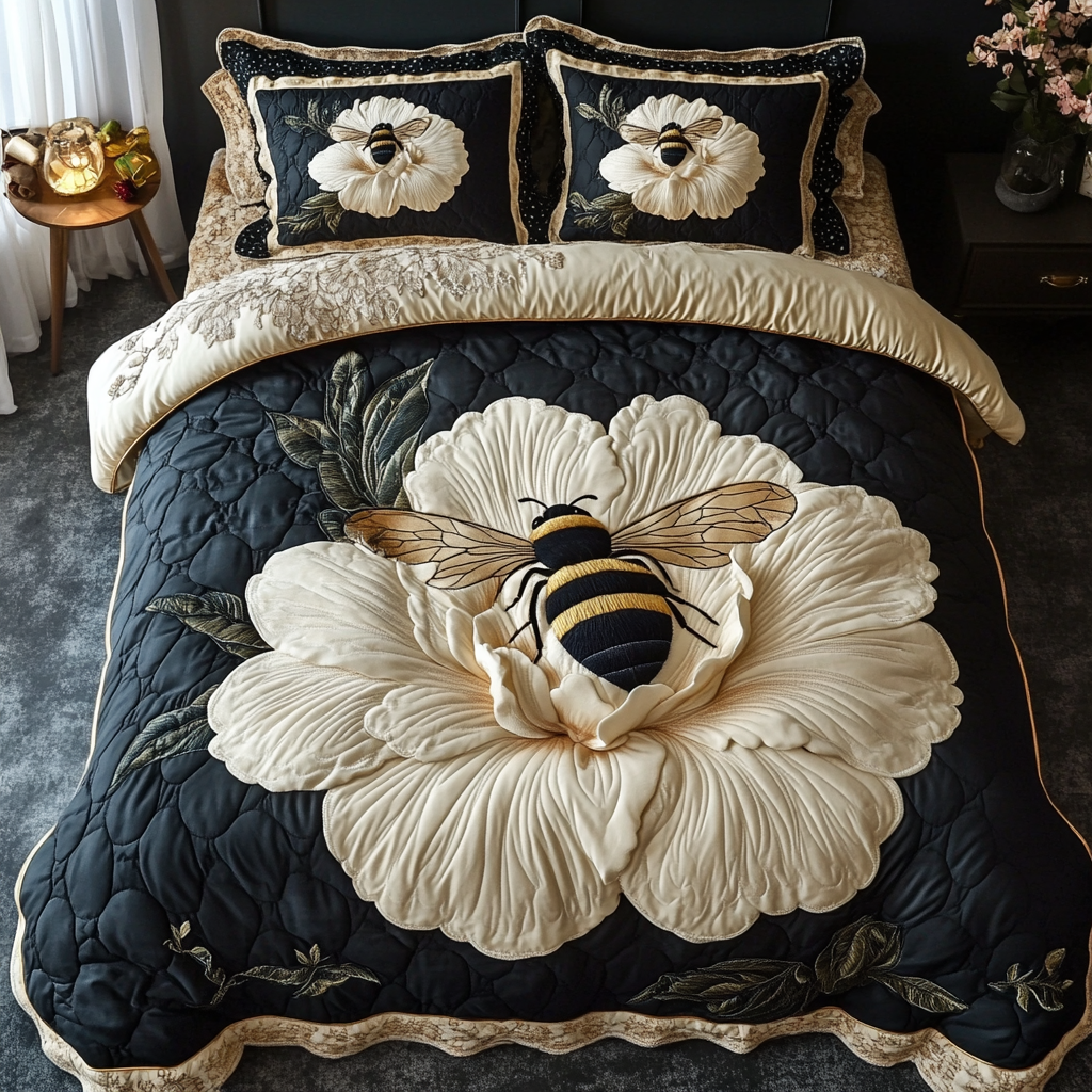 Wild Bee Quilted Bedding Set Bedspread Set Bee Related Gifts