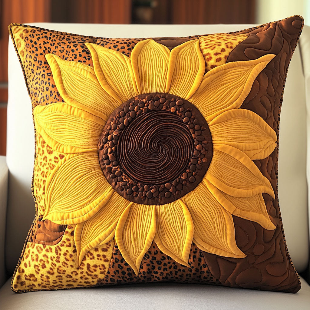 Wild Bloom Quilted Pillow Case Decorative Throw Pillow Covers Sunflower Gifts For Mom