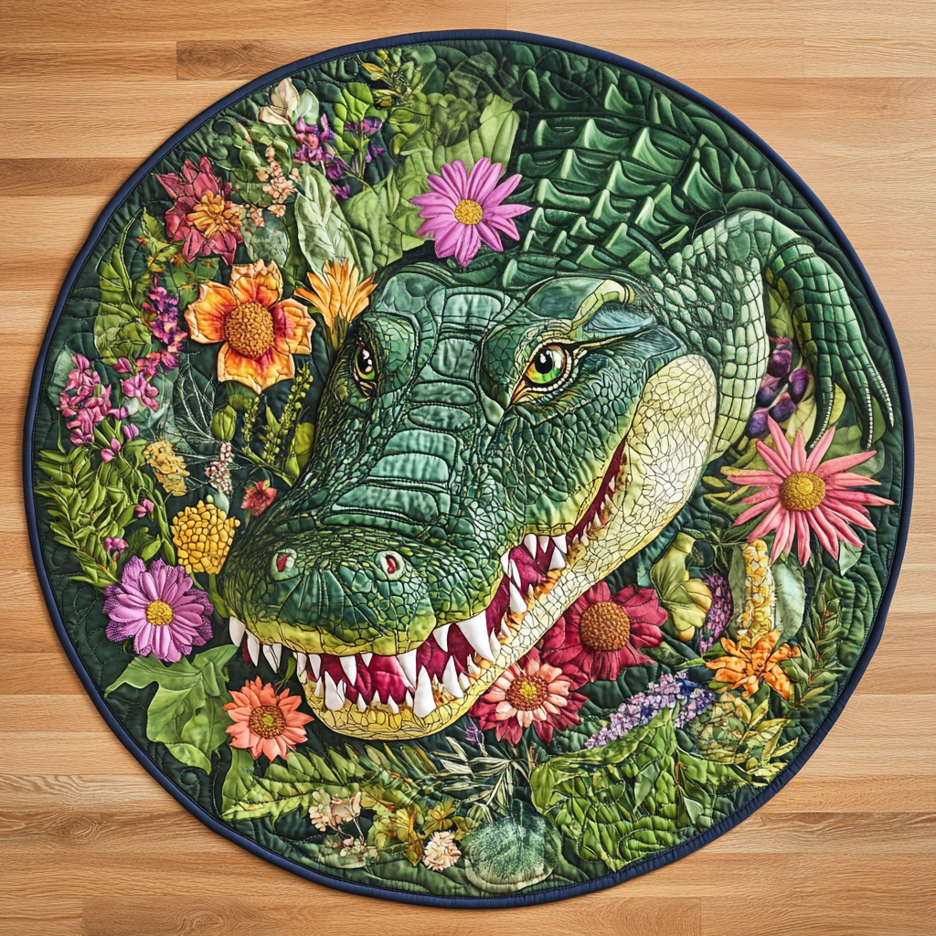 Wild Bloom Quilted Round Mat Foyer Decor Ideas Alligator Farm Gift Shop