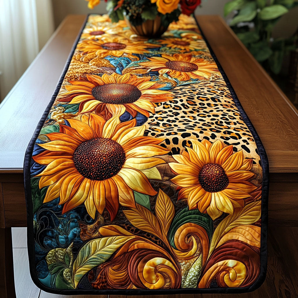 Wild Bloom Quilted Table Runner Dining Table Decor Ideas Sunflower Birthday Gifts