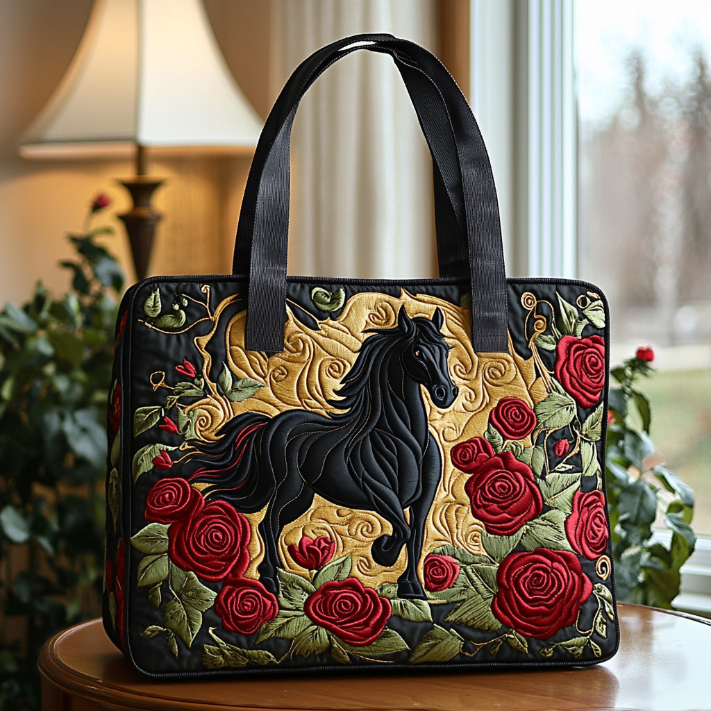 Wild Bloom Quilted Tote Bag Great Gifts For Horse Lovers