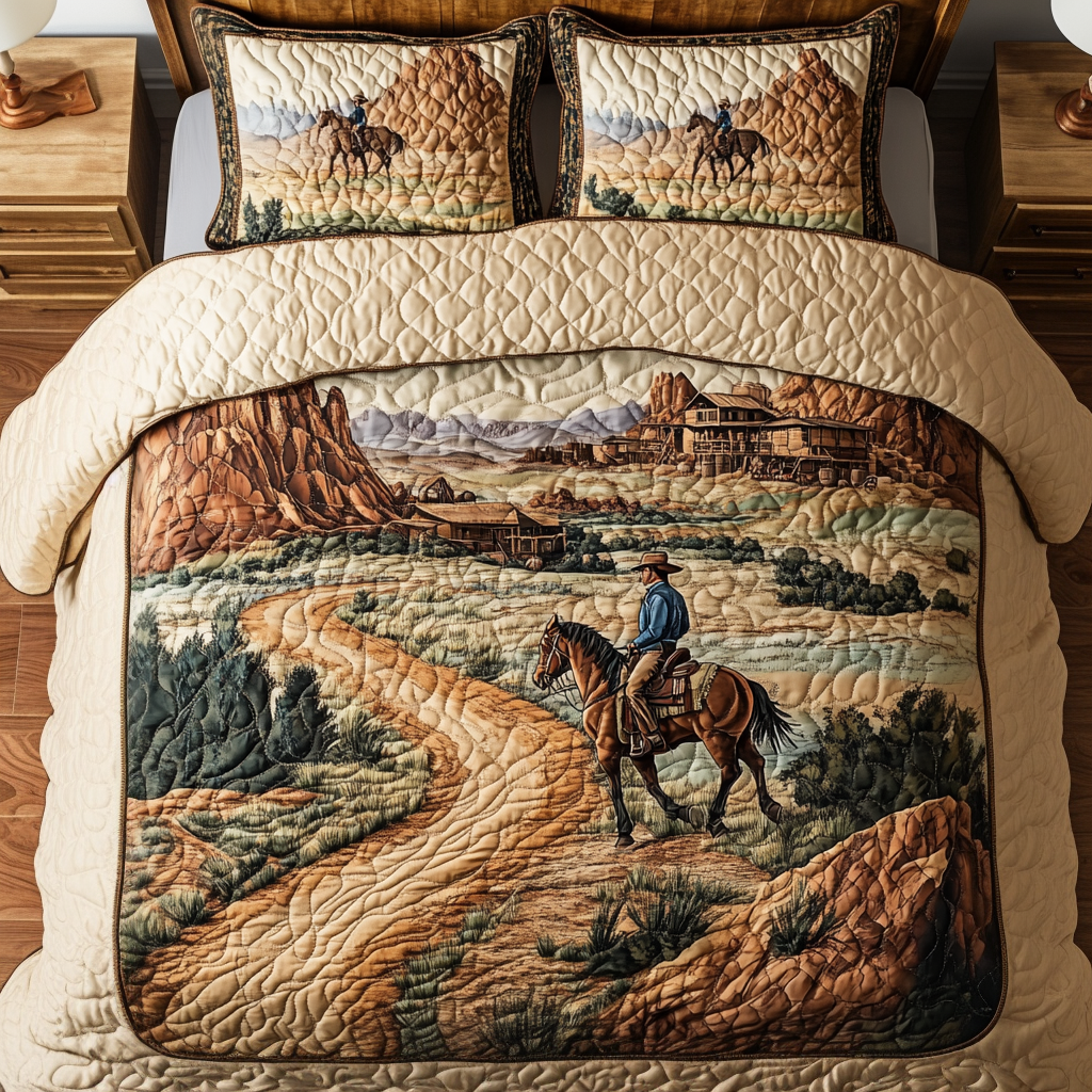 Wild Canyon Quilted Bedding Set Summer Duvet Covers Father's Day Gifts For Husband
