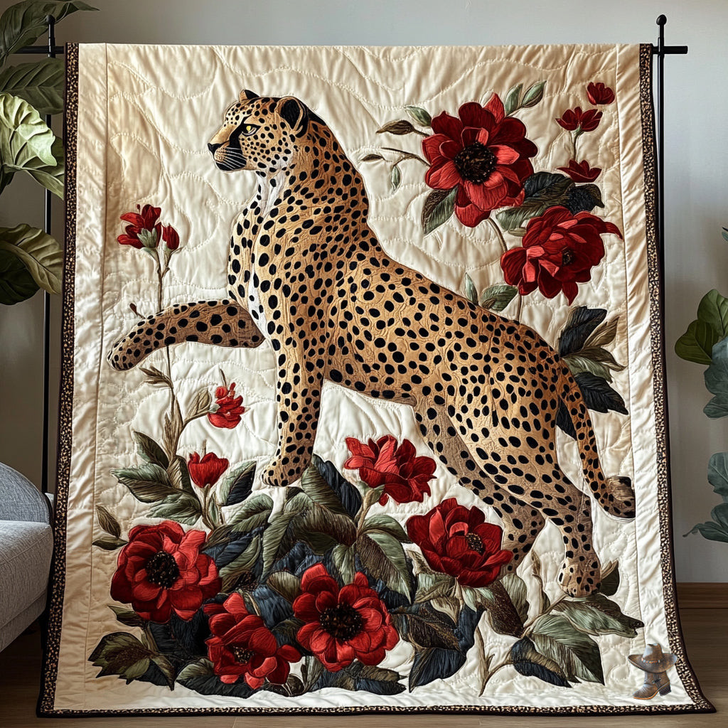 Wild Cheetah Xmas Quilted Blanket Blanket Christmas Gift Ideas For Your Wife