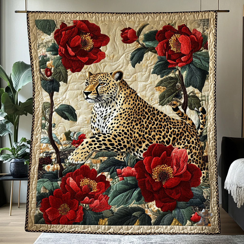 Wild Cheetah Xmas Quilted Blanket Blanket Coolf Gifts For Young Couples