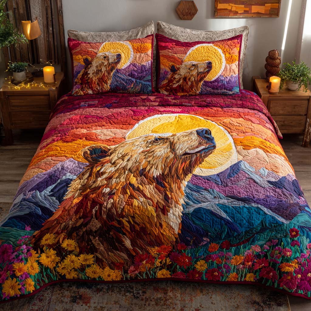 Wild Claw Quilted Bedding Set Bedspread Set Cute Bear Gifts For Him Her