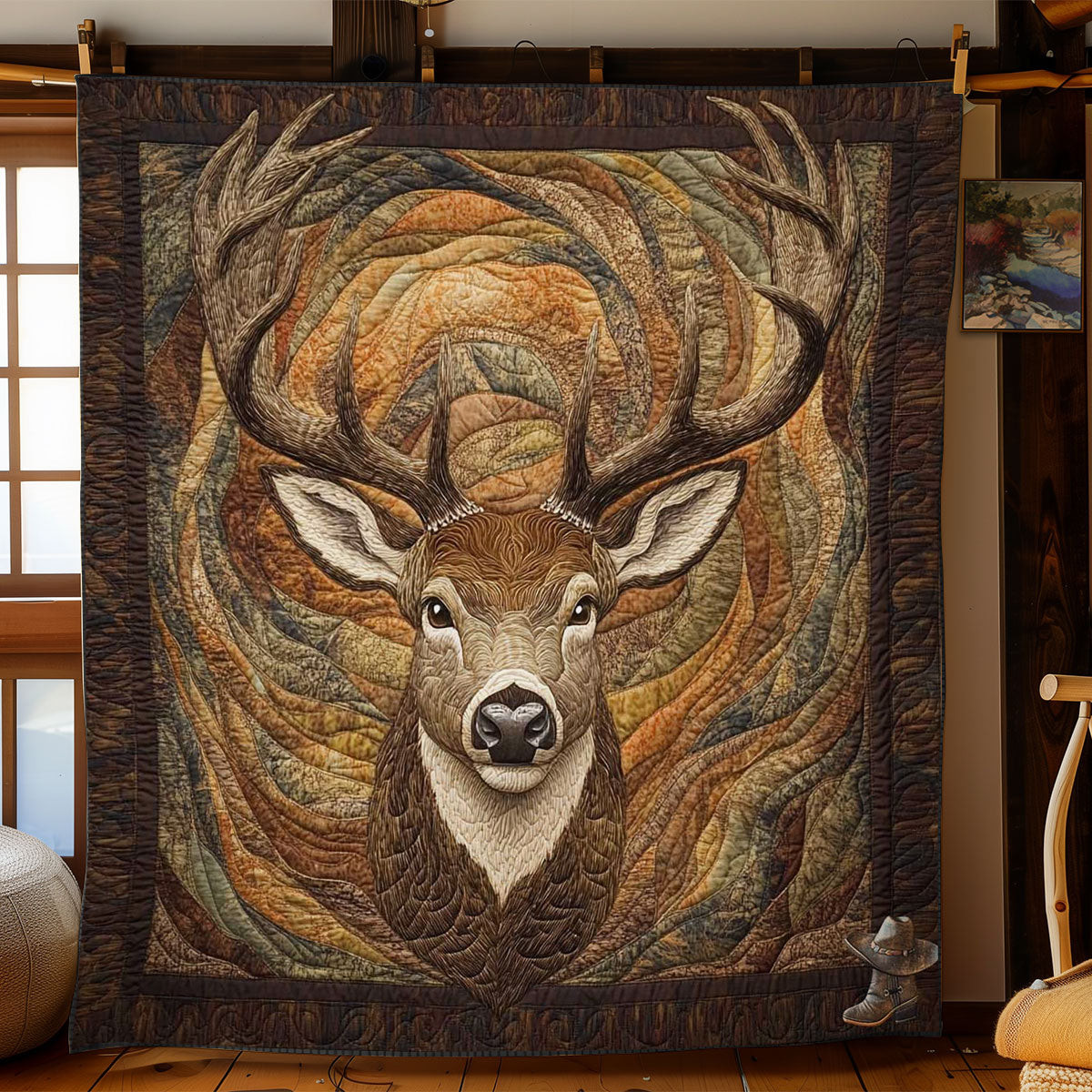 Wild Deer Xmas Quilted Blanket Blanket Coolf Gifts For Married Couples