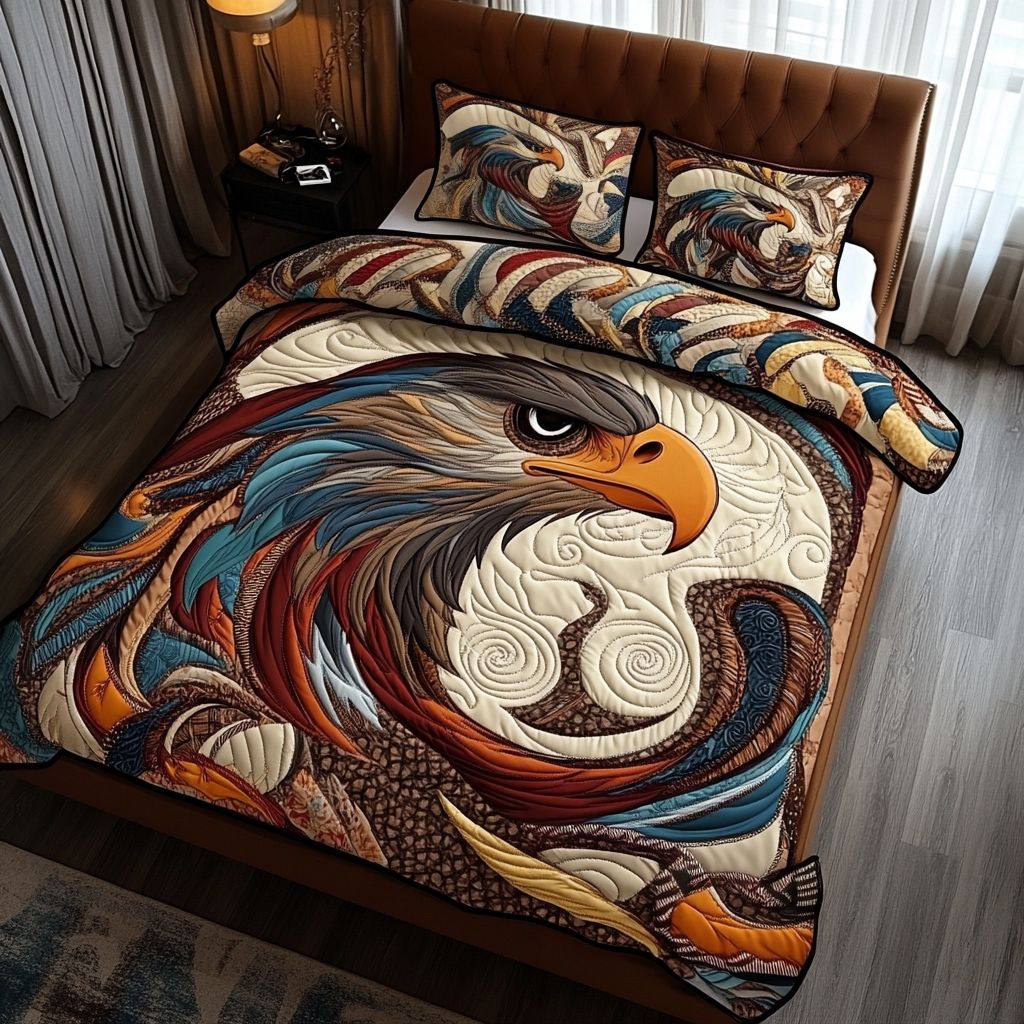 Wild Eagle Quilted Bedding Set Bedroom Decorations Eagle Themed Gifts Chritsmas