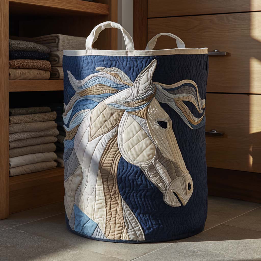 Wild Ember Quilted Laundry Basket Merch For Home And Bedroom