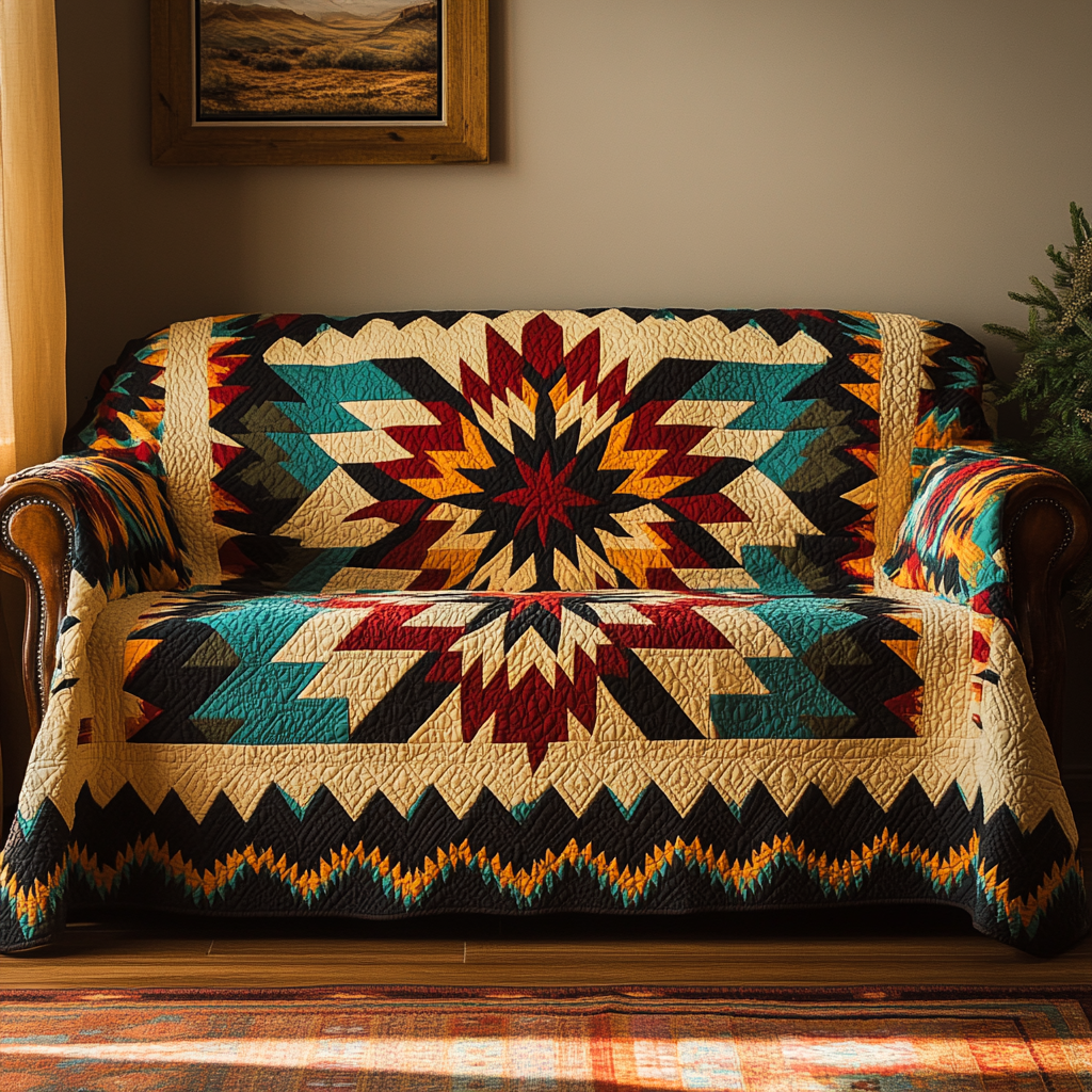 Wild Ember Quilted Sofa Cover Large Sofa Cover Religious Gifts For Mom