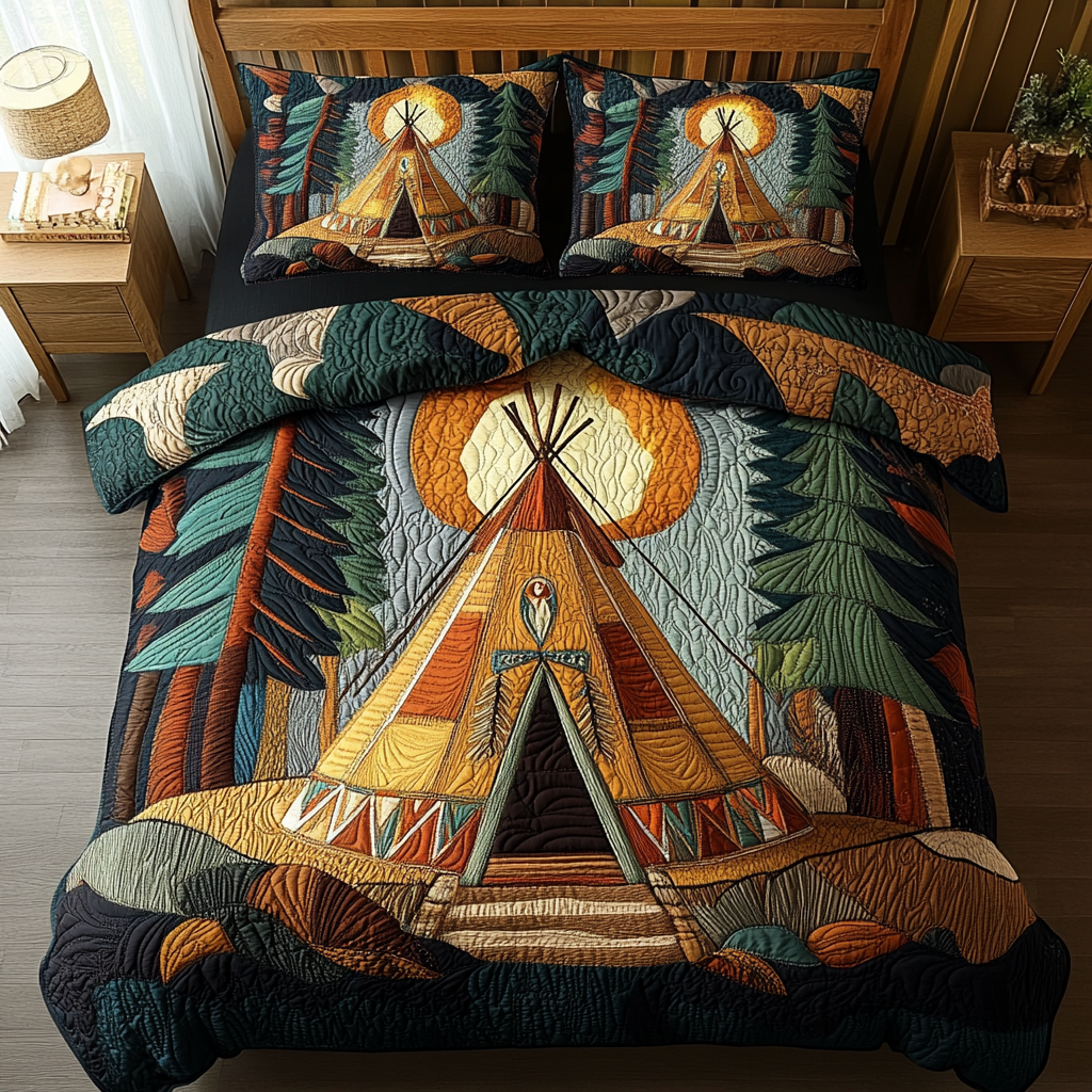 Wild Escape Quilted Bedding Set Queen Size Comforter Birthday Gift For Daughter In Law