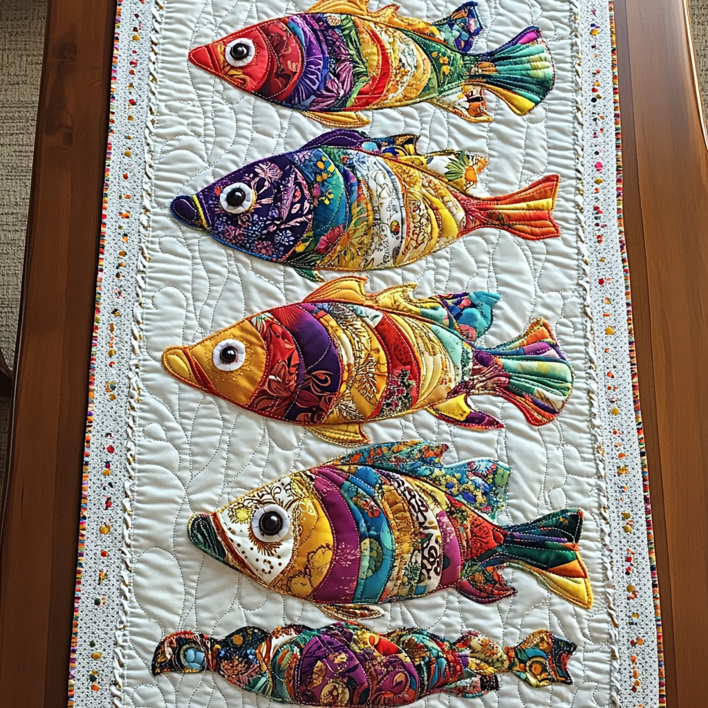 Wild Fish Quilted Table Runner Dining Table Decor Ideas Birthday Gifts For Friends