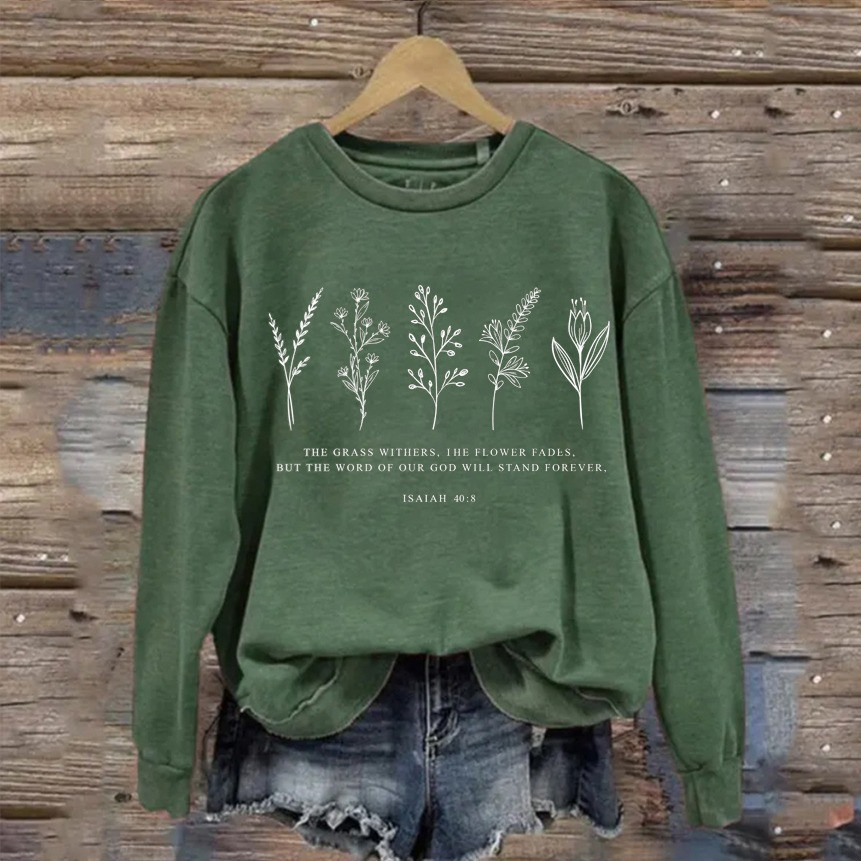 Wild Flowers Bible Verse Christmas Sweatshirt Best Xmas Holiday Apparel Faith Gifts For Her